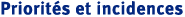 Priorit�s et incidences